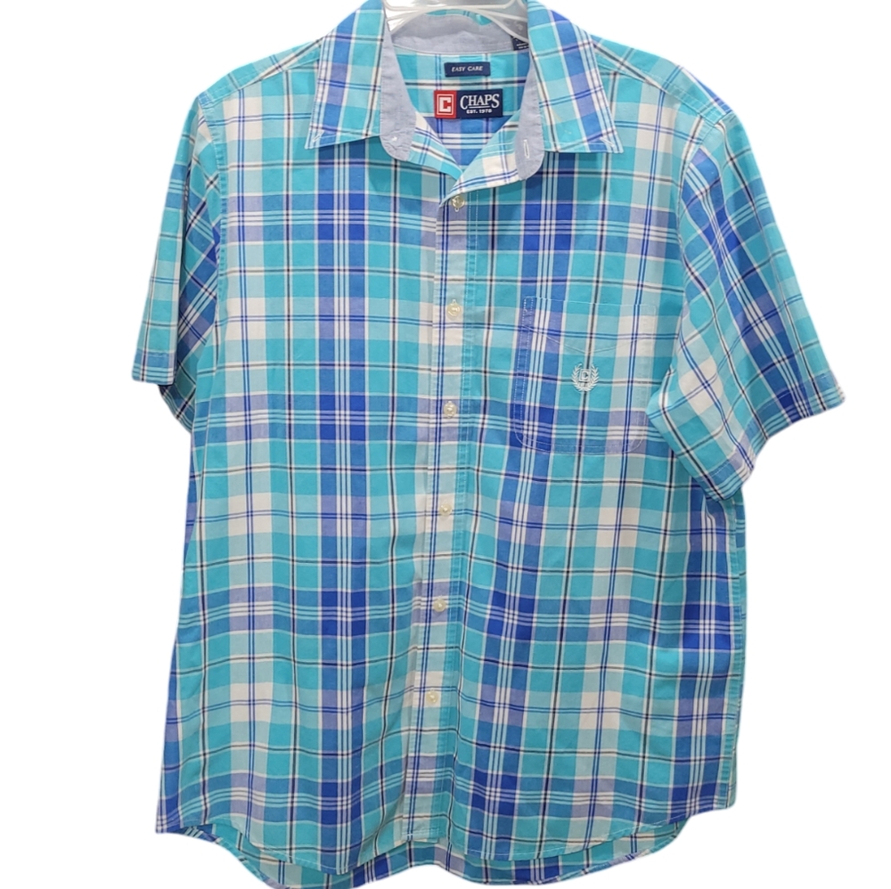 CHAPS Easy Care short sleeve button-down Size L